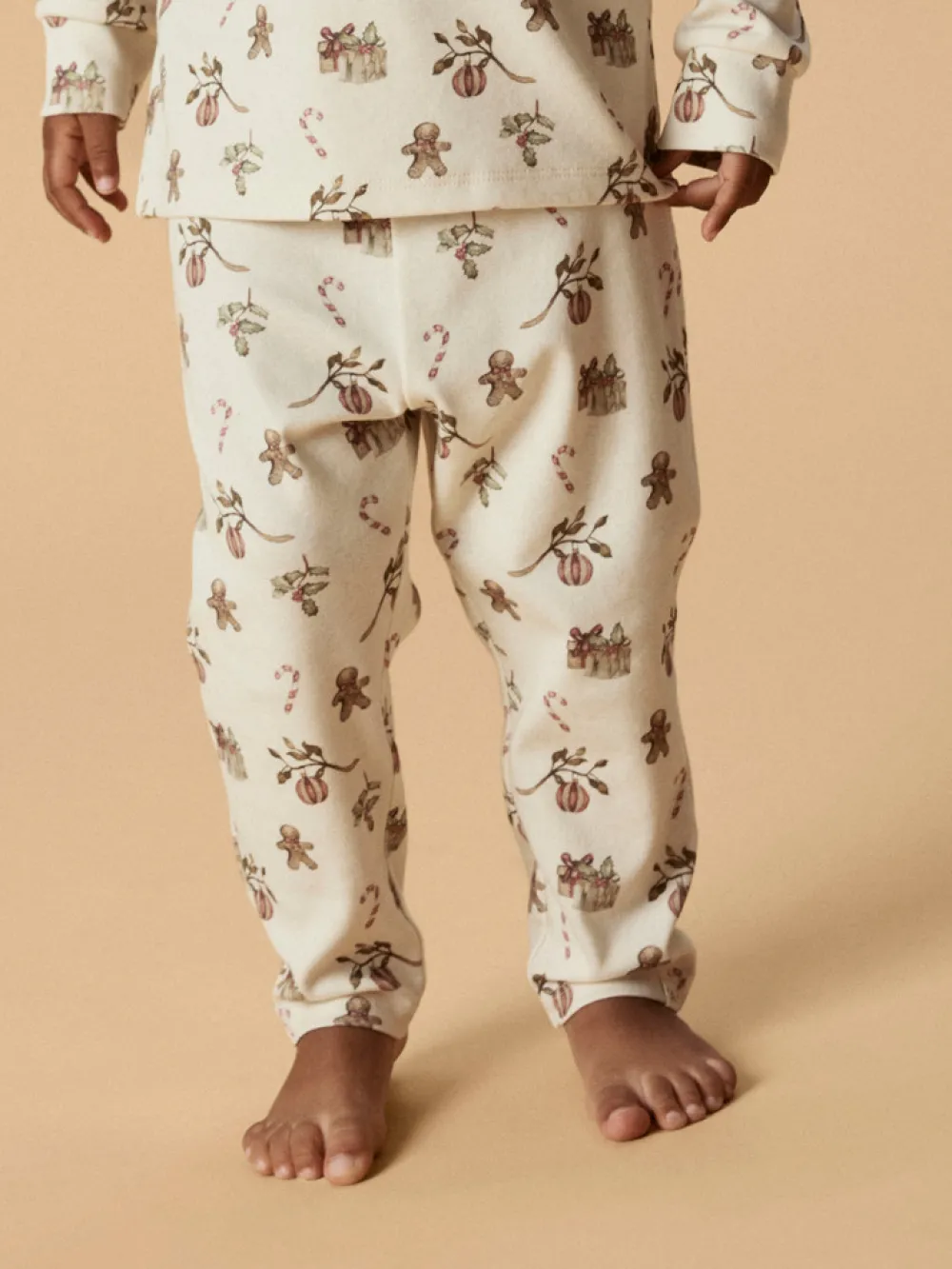 Lil' Atelier Layo Git Nattøj Sæt - Turtledove- Juletøj|Nattøj & Natkjoler