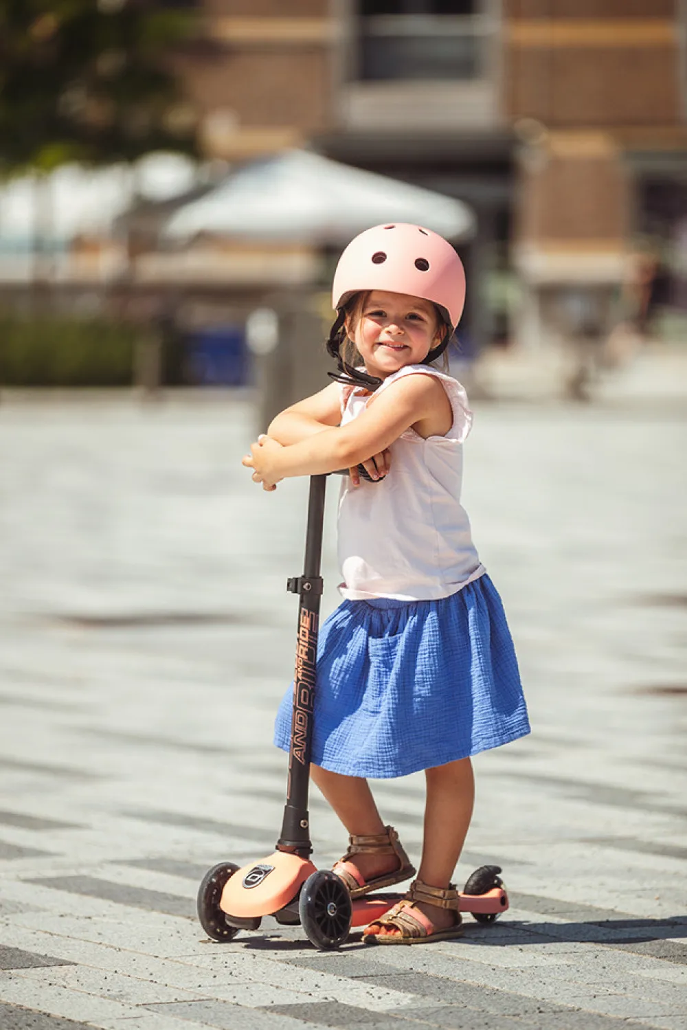 SCOOTRIDE Løbehjul Highwaykick 3 LED Peach- Løbehjul & Rulleskøjter