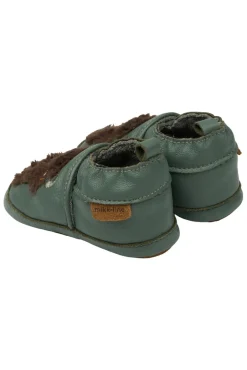 Mikk-Line Læder Slipper - 3D - Balsam green- Hjemmesko