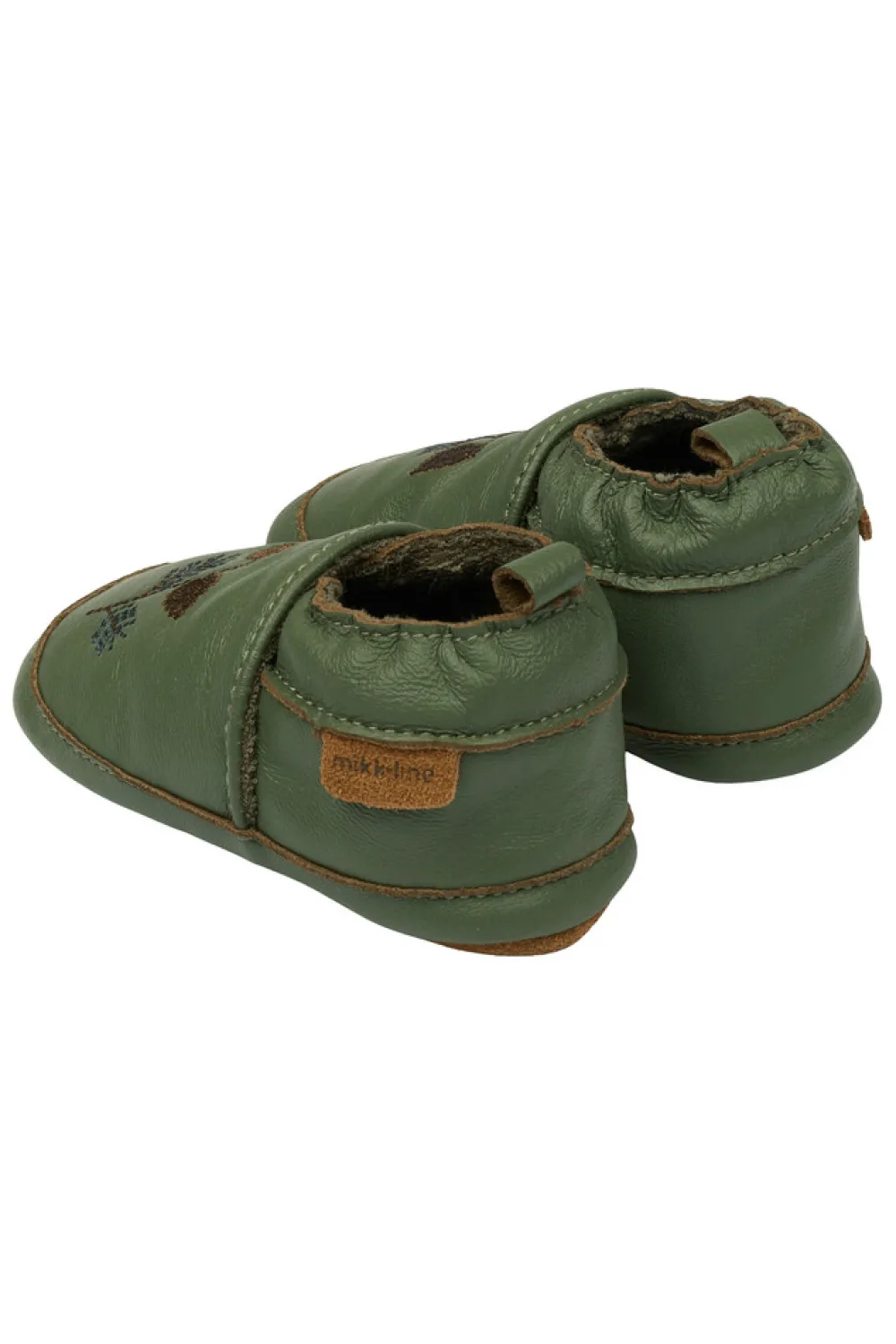 Mikk-Line Læder Slipper - 3D - Thyme- Hjemmesko