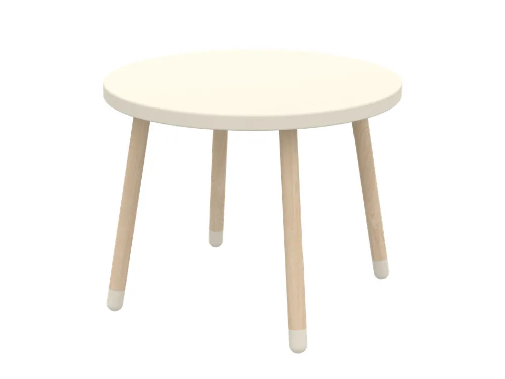 FLEXA Legebord, Dots, Ø60, Cream-Børn Børneborde & Stole