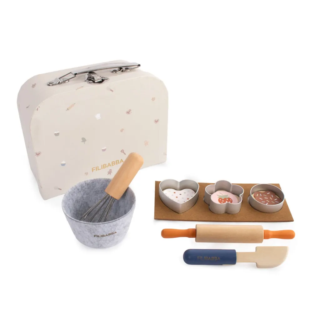 Filibabba Legekuffert - Bagesæt i træ- Køkkenleg