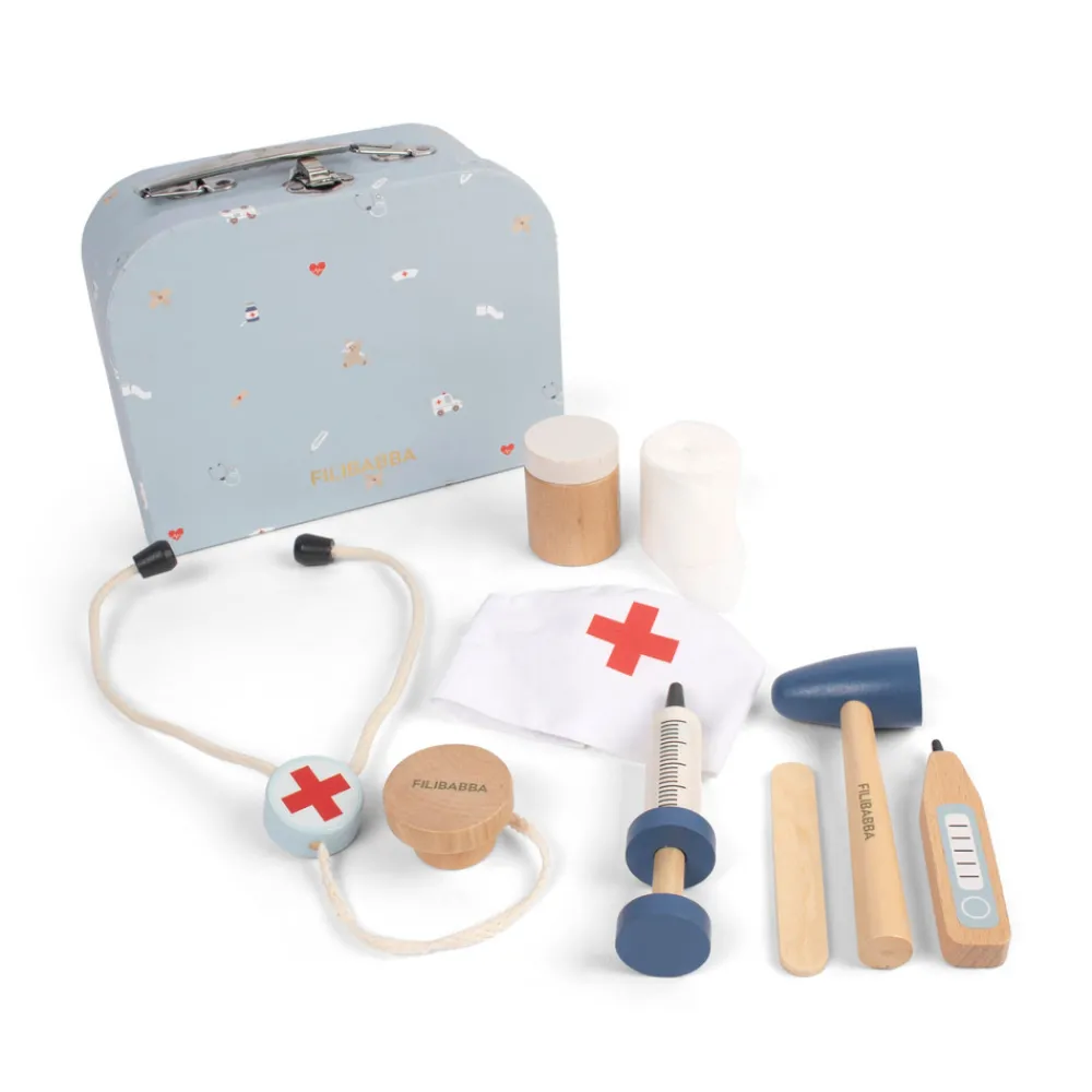 Filibabba Legekuffert - Doktorsæt i træ- Rolleleg