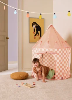 KIDSCONCEP Legetelt,Abrikos med tern,100x130 cm- Legetelte & Tipier