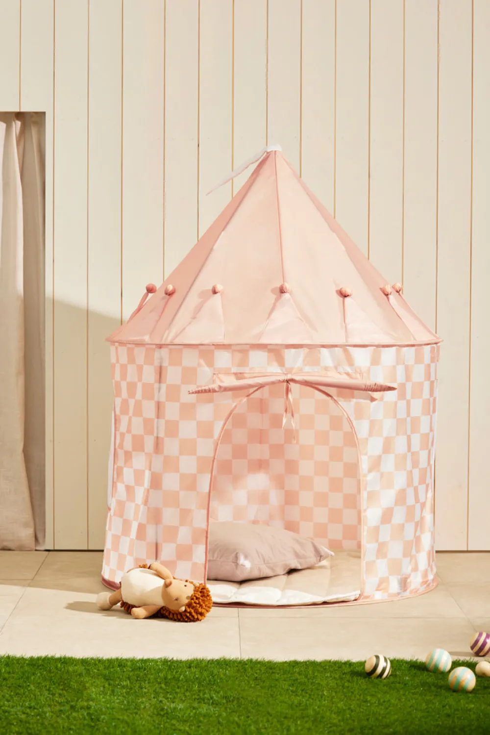 KIDSCONCEP Legetelt,Abrikos med tern,100x130 cm- Legetelte & Tipier