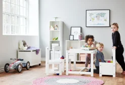 Hoppekids Legetøjskiste på hjul - hvid-Børn Bænke & Skamler