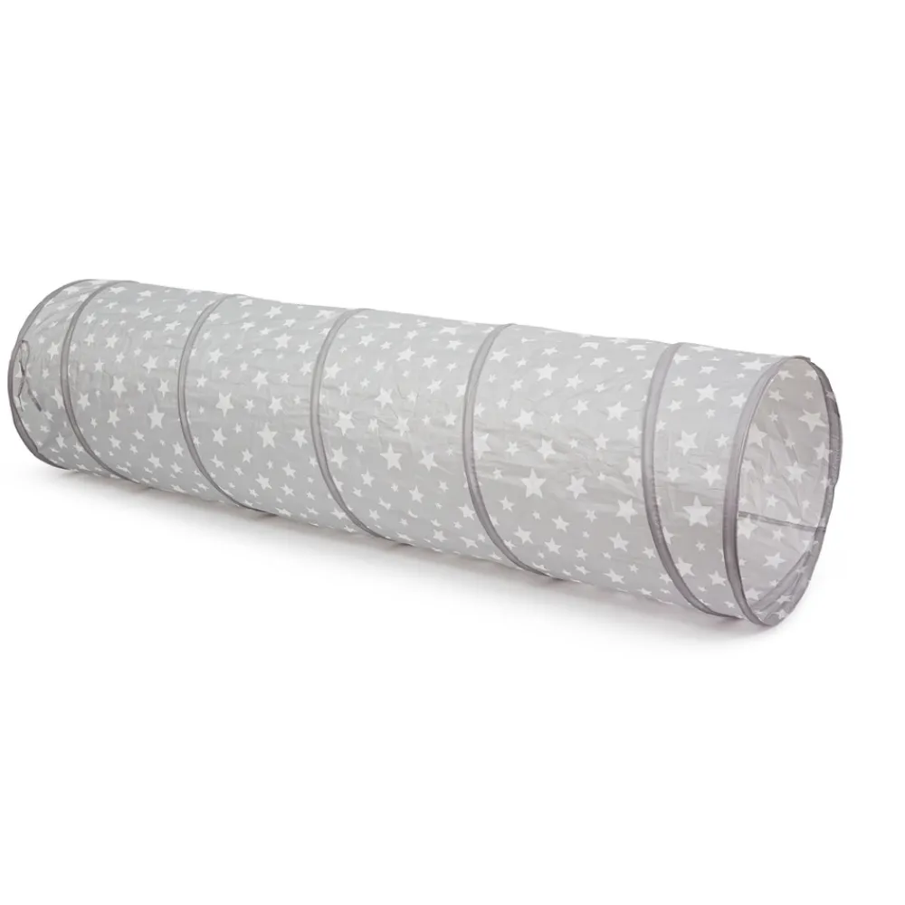 KIDSCONCEP Legetunnel, grå m. hvide stjerner- Legetelte & Tipier