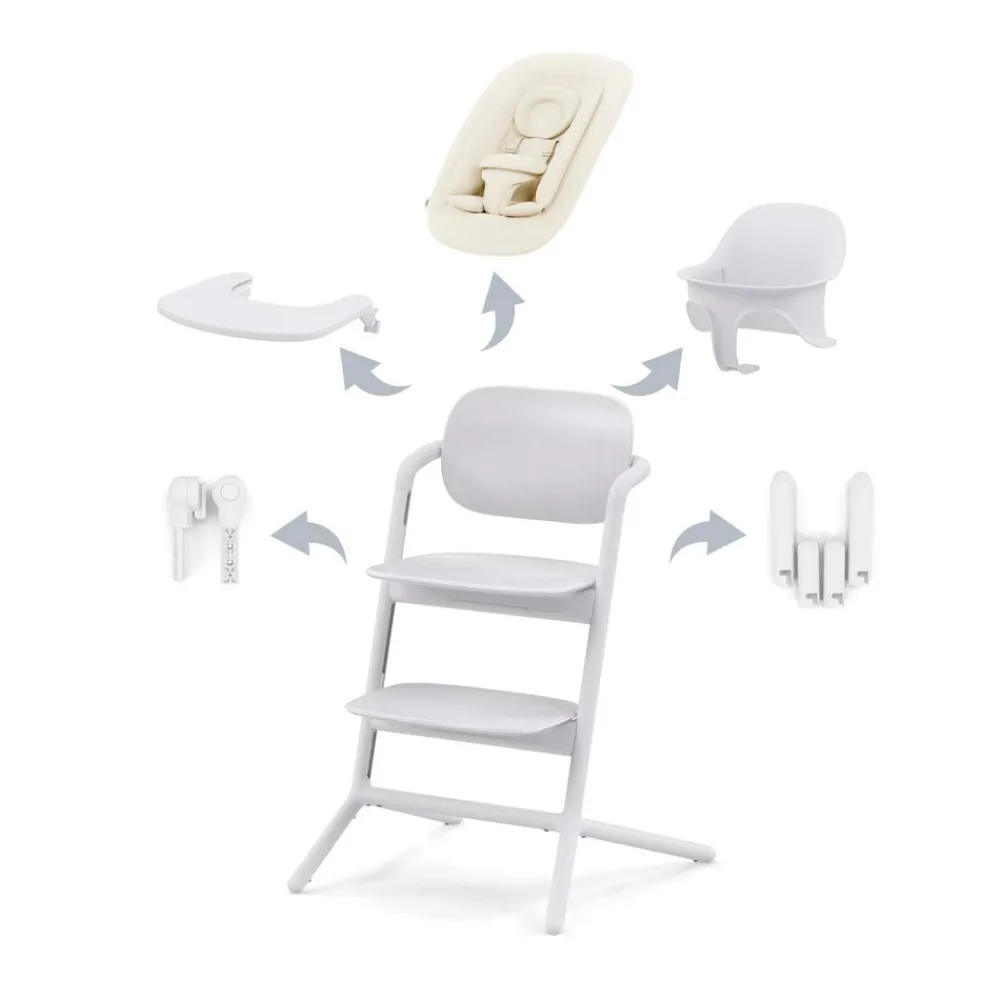 Cybex Lemo højstol 4in1 sæt - all white-Børn Højstole Med Tilbehør