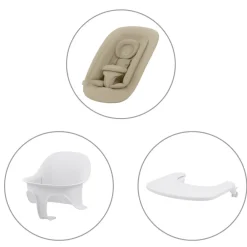 Cybex Lemo højstol 4in1 sæt - sand white-Børn Højstole Med Tilbehør