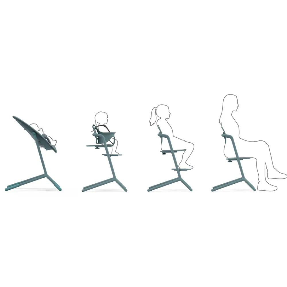 Cybex Lemo højstol 4in1 sæt - stone blue-Børn Højstole Med Tilbehør