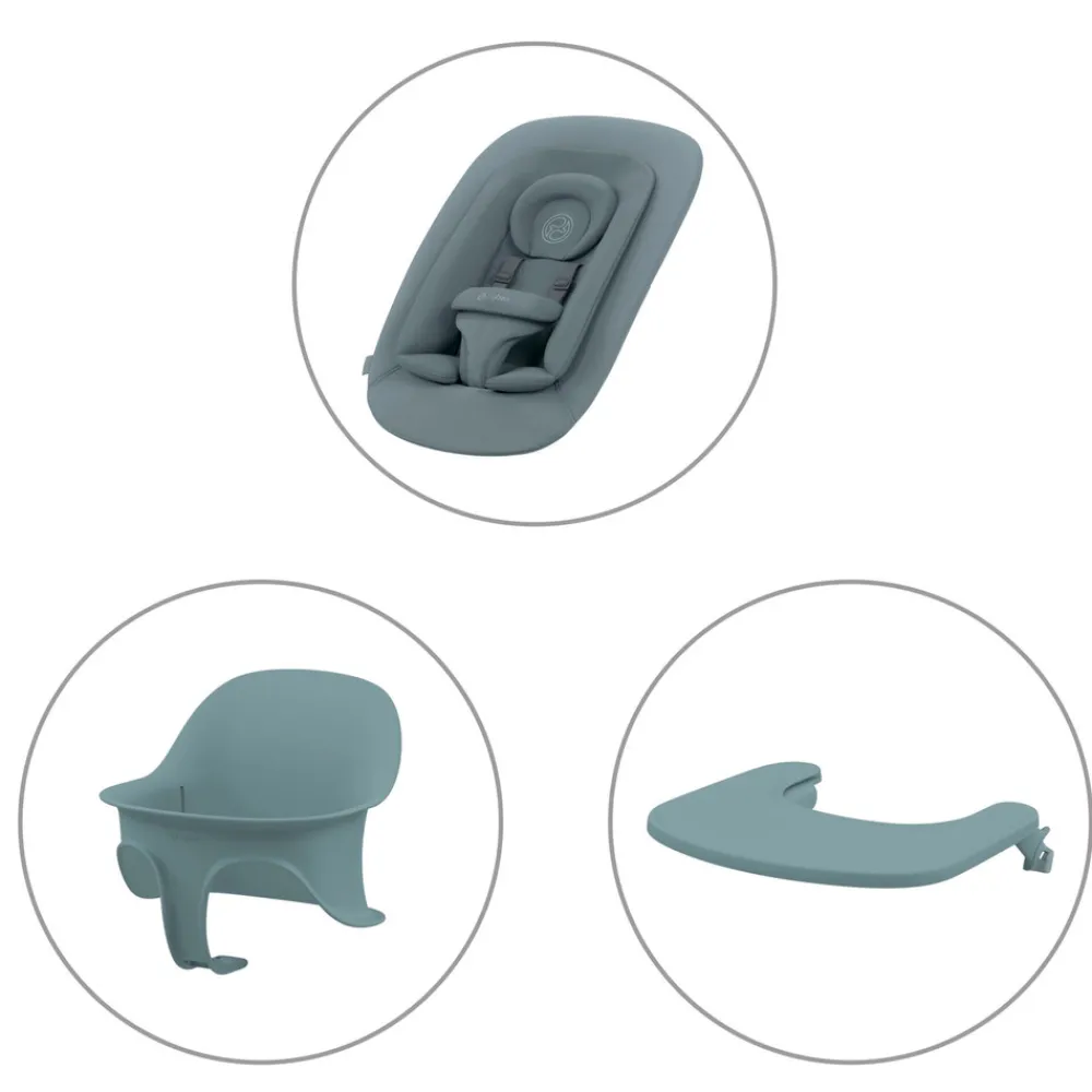 Cybex Lemo højstol 4in1 sæt - stone blue-Børn Højstole Med Tilbehør