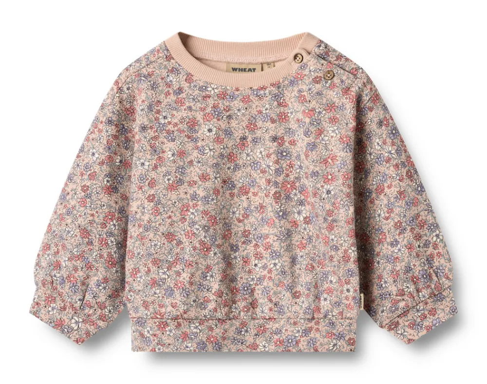 Wheat Lia Sweatshirt - Rose dust flowers- Cardigans, Veste & Trøjer