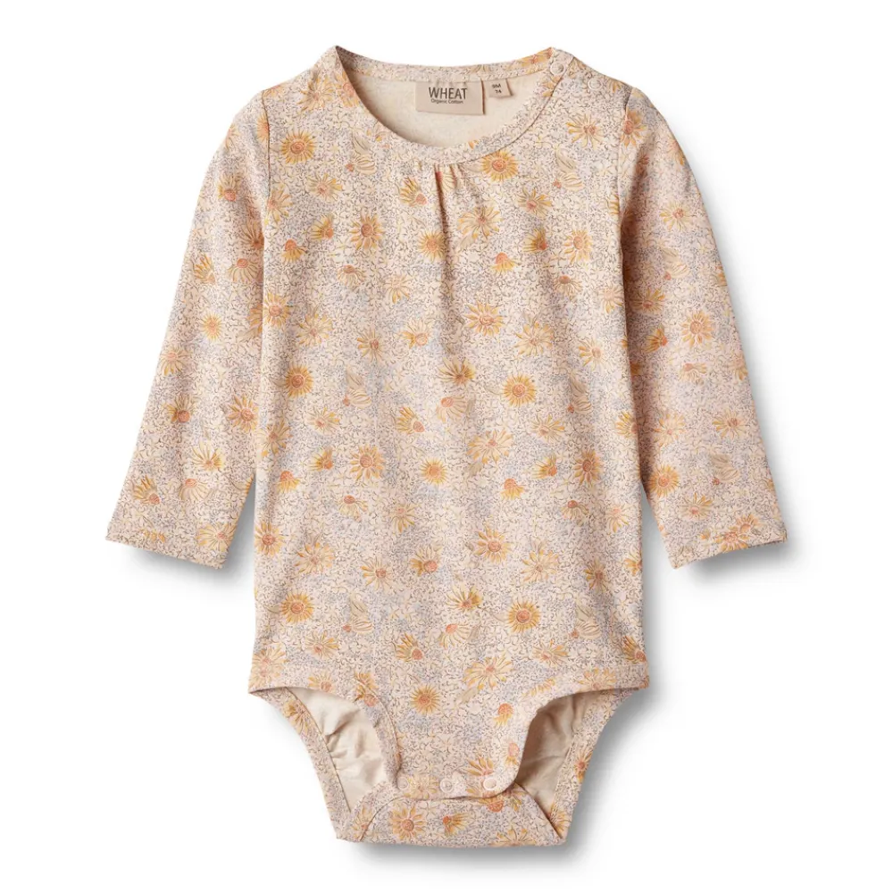 Wheat Liv langærmet body - coneflowers- Bodystocking Langærmet