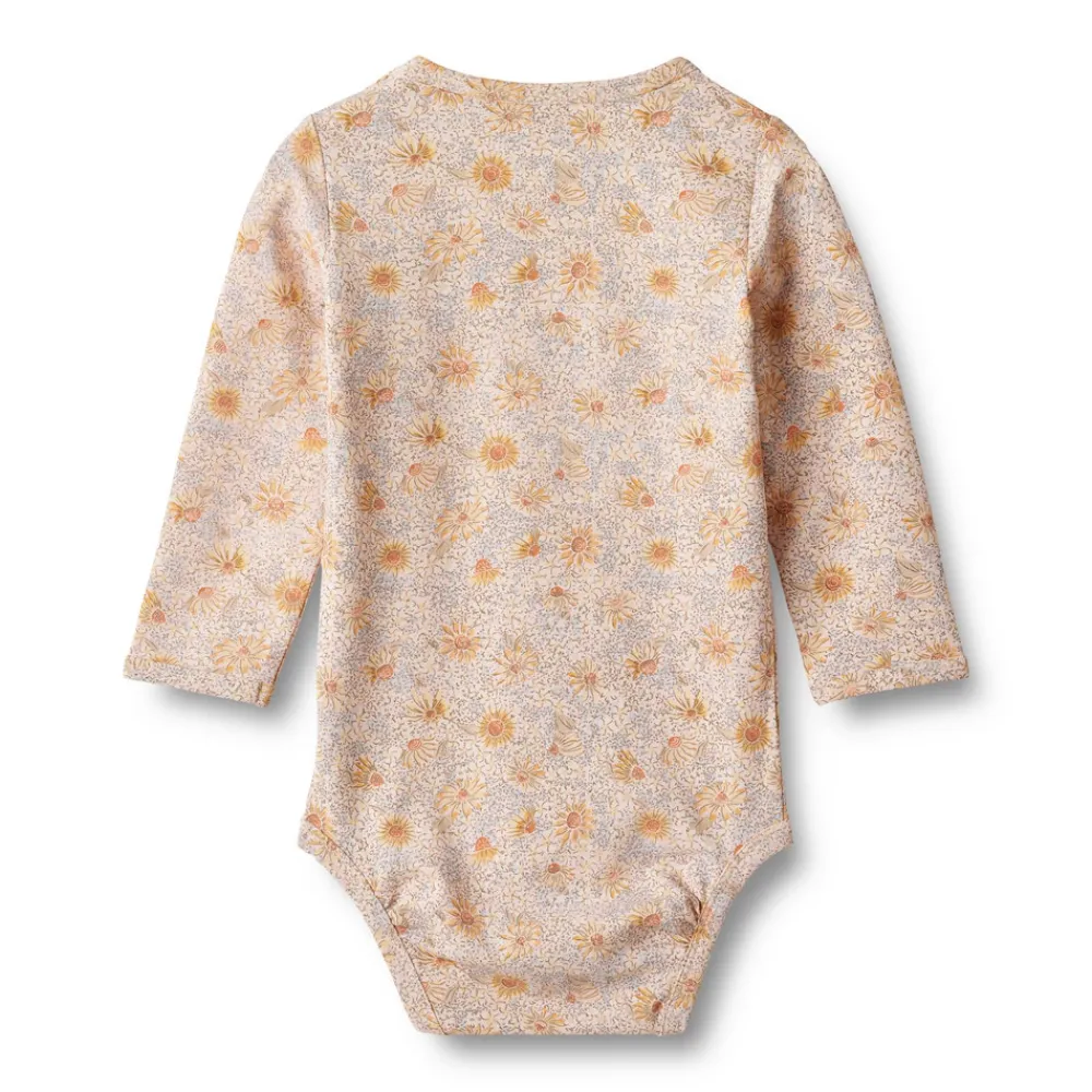Wheat Liv langærmet body - coneflowers- Bodystocking Langærmet