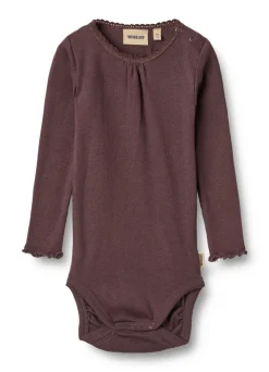 Wheat Lotta Rib Body Langærmet - Fudge- Bodystocking Langærmet