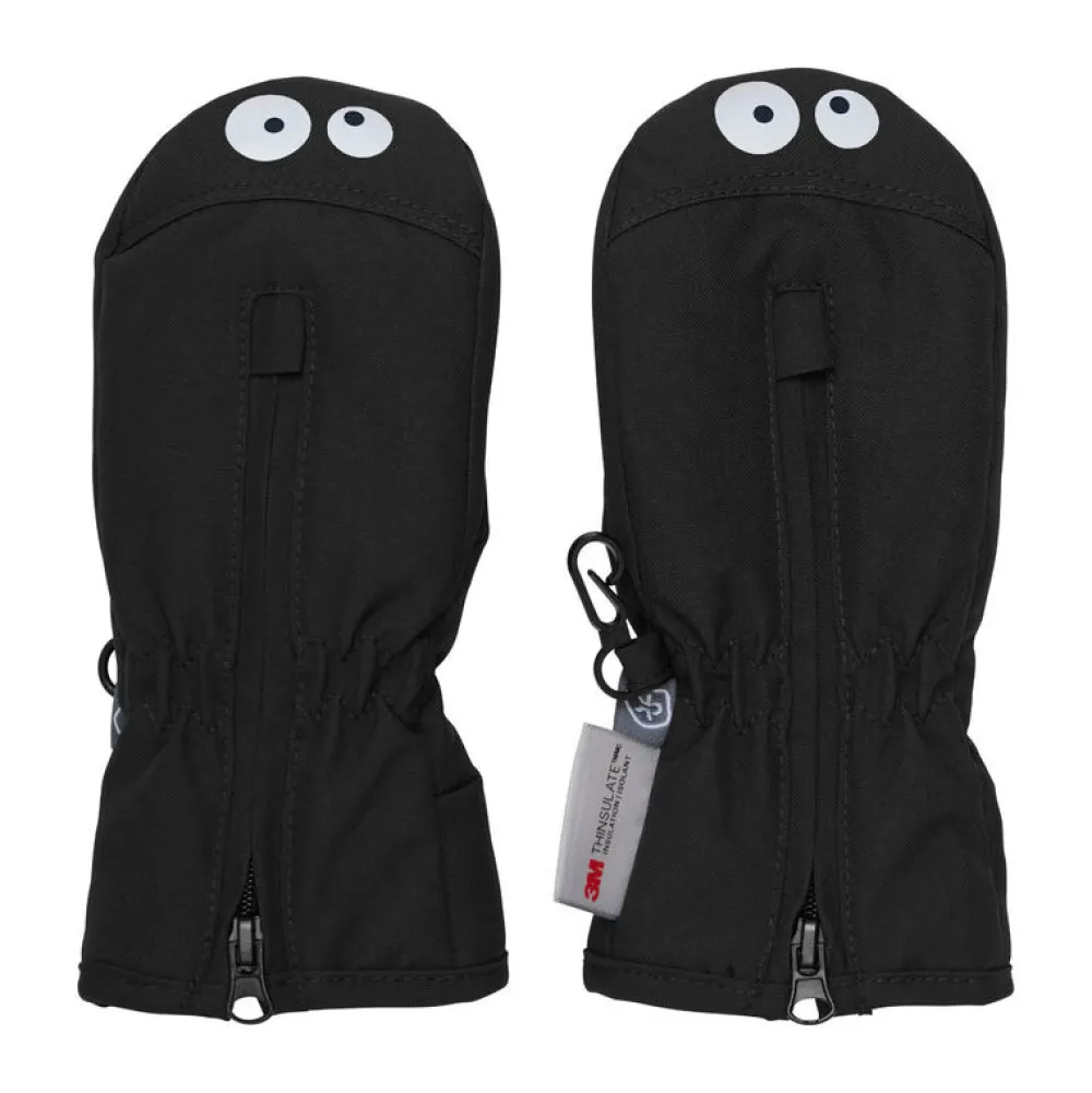 Color Kids Luffer m. lynlås - Black- Luffer & Vanter