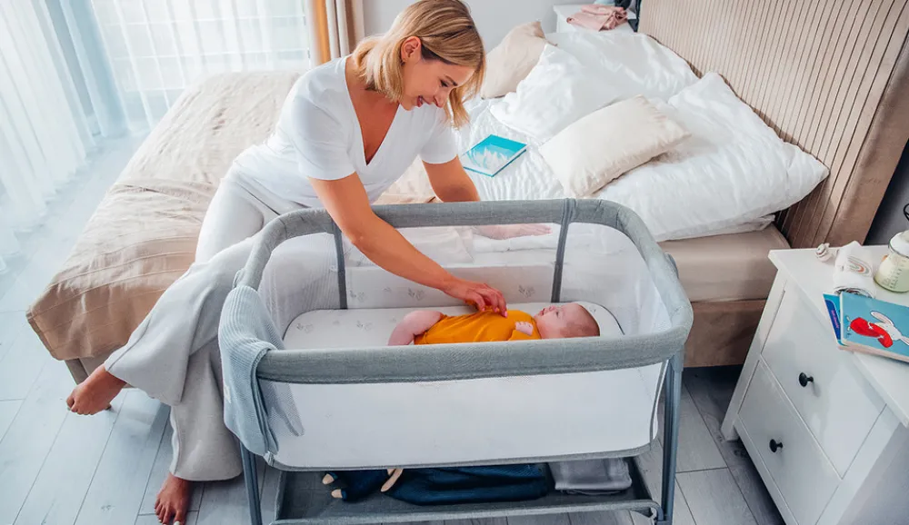 Lionelo Luna vugge - beige-Børn Side By Side Senge