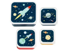 A Little Lovely Company Lunch & snack box sæt - space- Madkasser & Drikkedunke