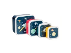 A Little Lovely Company Lunch & snack box sæt - space- Madkasser & Drikkedunke