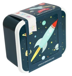 A Little Lovely Company Lunch & snack box sæt - space- Madkasser & Drikkedunke