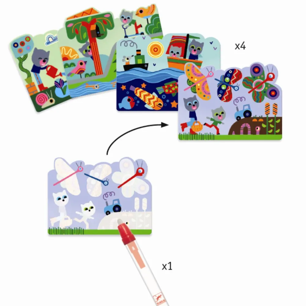 Djeco Magisk farvelægning, Gemt i haven- Kreasæt