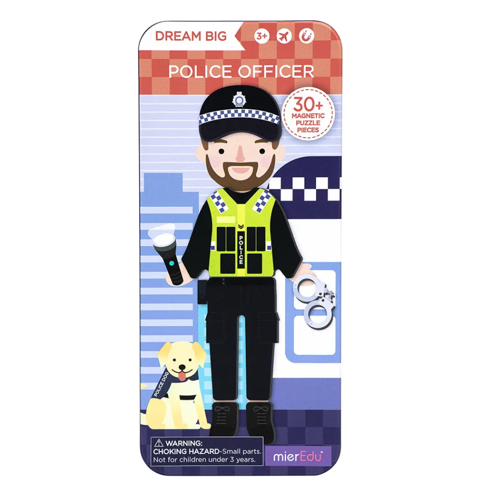MIEREDU Magnetisk rejsesæt - Politibetjent- Magnetlegesæt