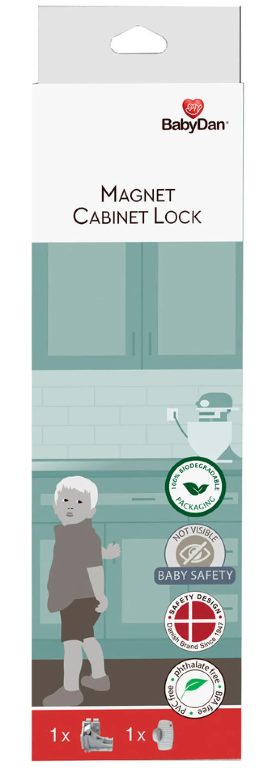 BabyDan Magnetisk skabslås- Sikkerhed I Hjemmet