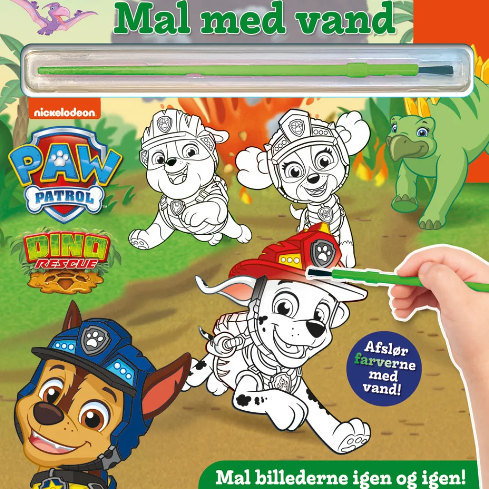 Alvilda Mal med vand – Paw Patrol dinoer- Aktivitets- & Malebøger
