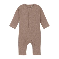 Fixoni Melange Rib Romper Langærmet - 2813- Heldragter U. Fod