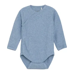 Fixoni Melange Rib Wrap Body Langærmet - 7639- Bodystocking M. Skrålukning|Bodystocking Langærmet