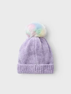 NAME IT Metea strikket beanie - PASTELLILA- Elefanthuer & Huer