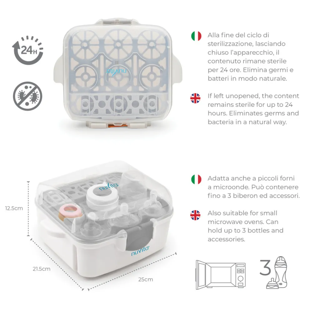Nuvita Microovn Sterilisator- Tilberedning & Rengøring
