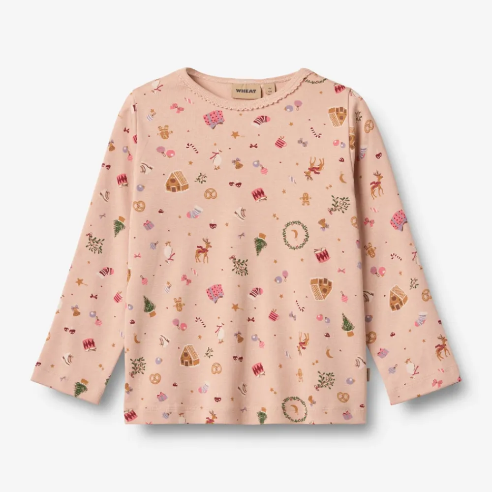 Wheat Mila Picoting Nattøj - Rose Dust Holiday- Juletøj|Nattøj & Natkjoler
