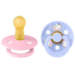 BIBS Moomins Colour Sut 2pk Latex Str 2 - Baby Pink- Sutter
