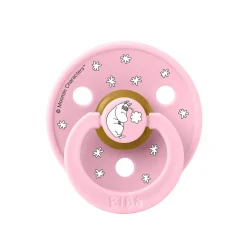 BIBS Moomins Colour Sut 2pk Latex Str 2 - Baby Pink- Sutter