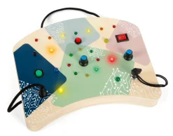 SMALL FOOT Motorikbræt med LED lys og knapper- Kuglebaner