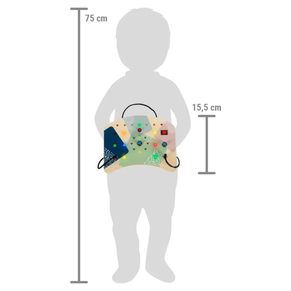 SMALL FOOT Motorikbræt med LED lys og knapper- Kuglebaner
