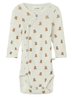 Lil' Atelier Nalu Uld Langærmet Wrap Body - Turtledove- Uldbodyer