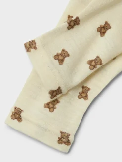 Lil' Atelier Nalu Uld Leggings - Turtledove- Uldunderdele