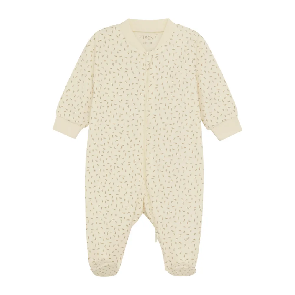 Fixoni Natdragt m. lynlås og fod - Sesame- Natdragter