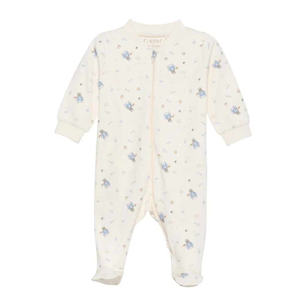 Fixoni Natdragt med lynlås og fod - Ashley Blue- Natdragter|Heldragter M. Fod