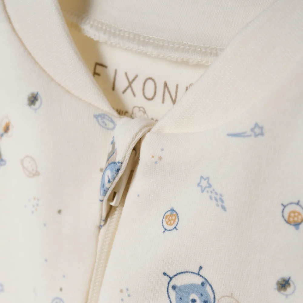 Fixoni Natdragt med lynlås og fod - Ashley Blue- Natdragter|Heldragter M. Fod