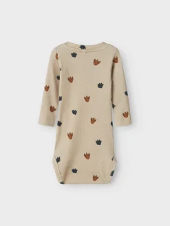 NAME IT Ninokab Langærmet Body - Island Fossil- Bodystocking Langærmet