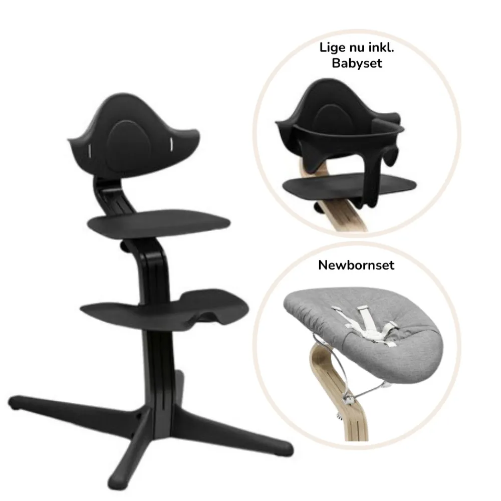 Stokke Nomi Nomi bundle - Højstol, Newborn sæt og babysæt - sort/sort-Børn Højstole Med Tilbehør
