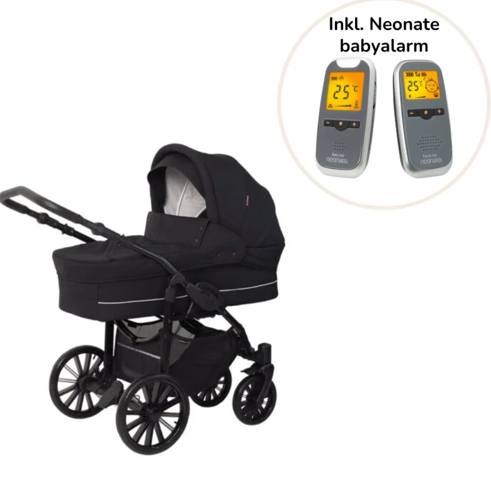 BASSON / Neonate Nordic Lux barnevogn - Dusty black inkl. Neonate BC-6900D- Barnevognspakker