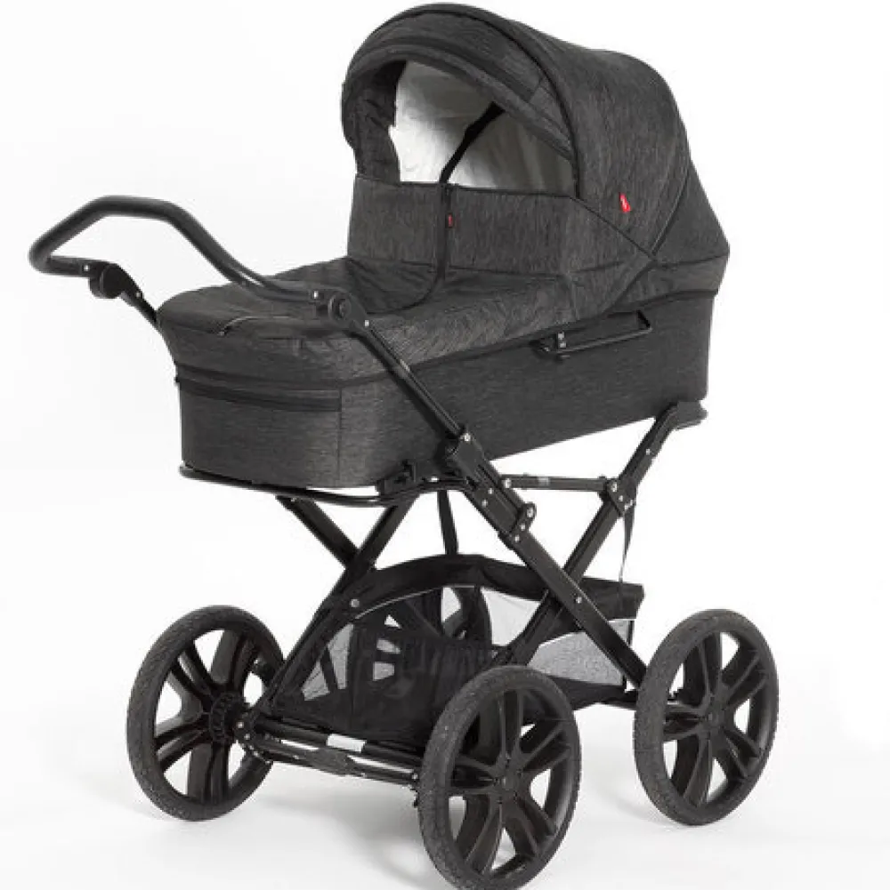 Odder North - sort melange- Barnevogne Med Langt Liggemål