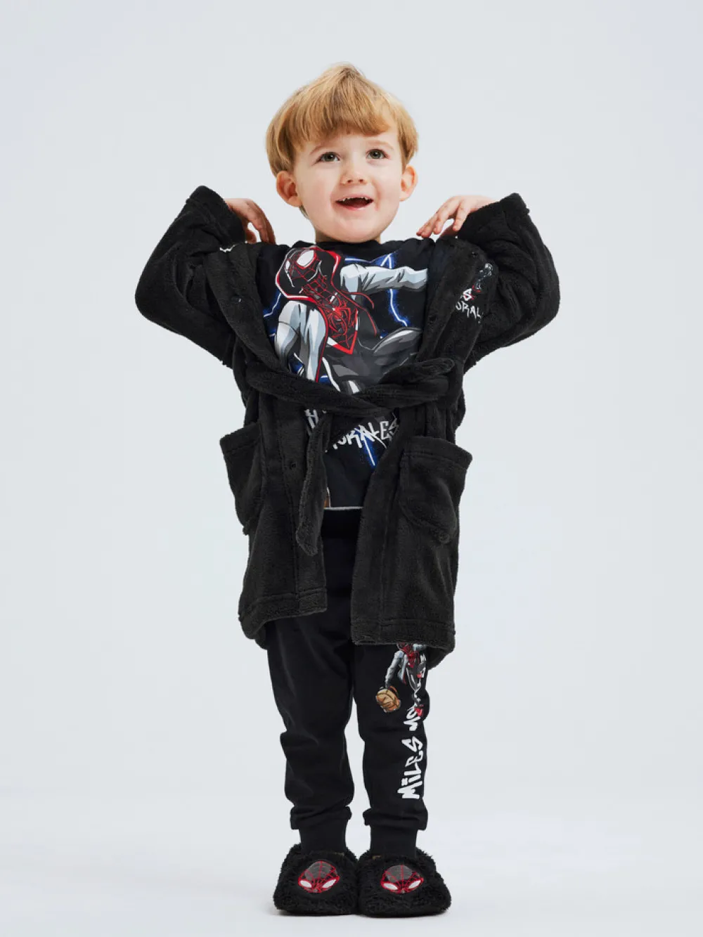 NAME IT Nothello Spiderman badekåbe - Black 92-Børn Badekåber & Håndklæder|Licens