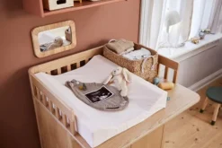 FLEXA Nova tremmeseng med puslebord - eg-Børn Pusleborde|Tremmesenge