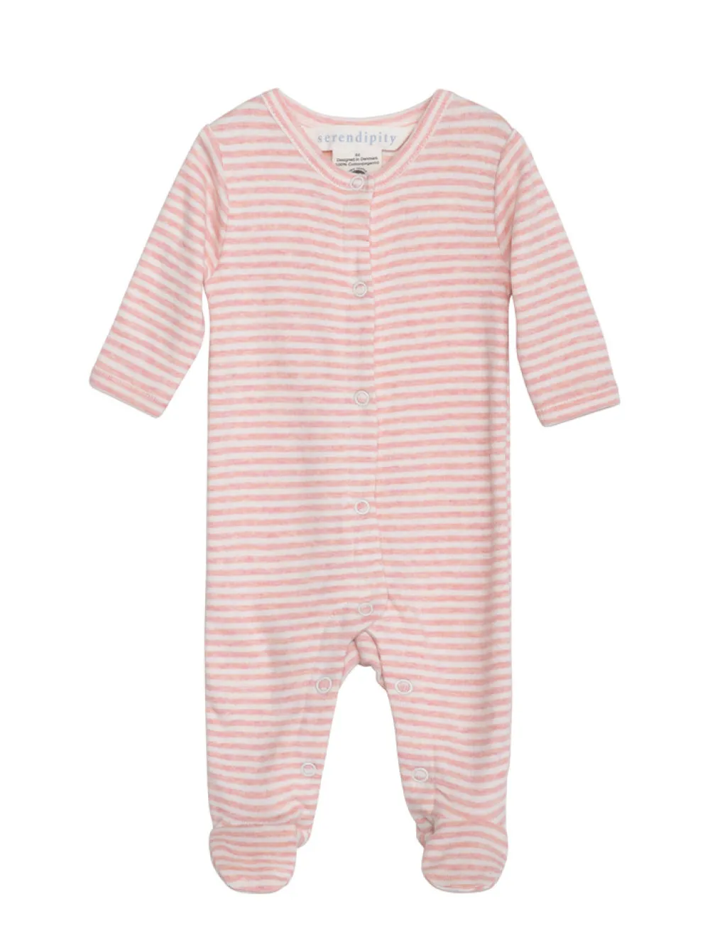 Serendipity Organics Nyfødt Dragt - Coral/Offwhite- Heldragter M. Fod