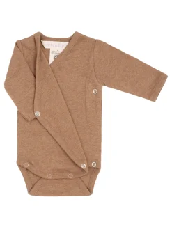 Serendipity Organics Nyfødt Slå-om Body - Almond- Bodystocking M. Skrålukning|Bodystocking Langærmet